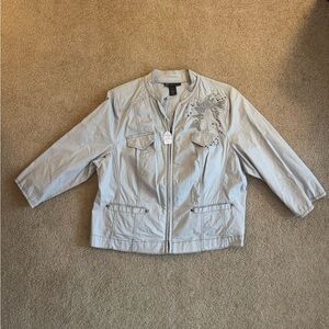 Lane Bryant Light Gray Utility Jacket